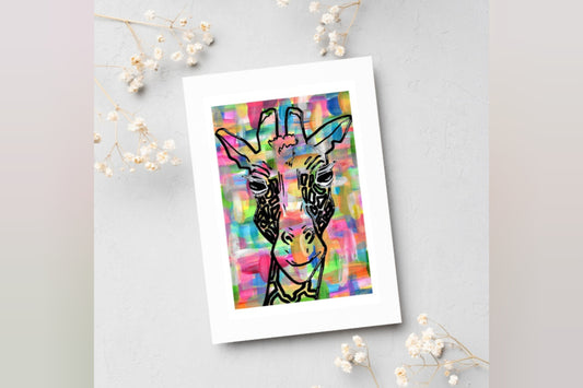 Vinny - Giraffe postcard